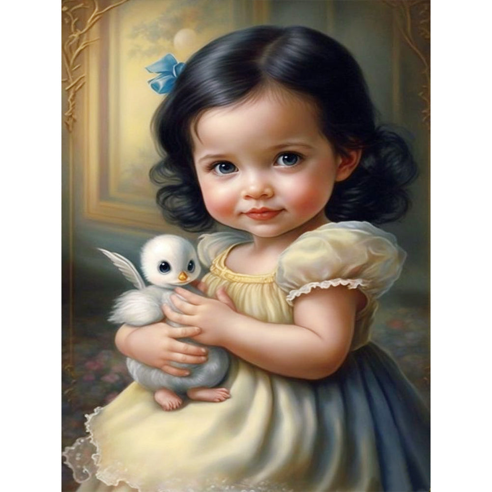 Life of Pets Girl-Full Round/Square Diamond Painting-30x40cm/40x50cm/50x70cm