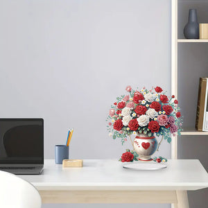 Rose-Single Side Drill-Acrylic Diamond Desktop Ornament