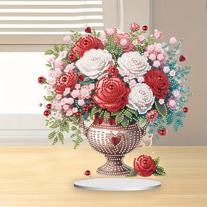 Rose-Single Side Drill-Acrylic Diamond Desktop Ornament