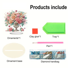 Load image into Gallery viewer, Rose-Single Side Drill-Acrylic Diamond Desktop Ornament
