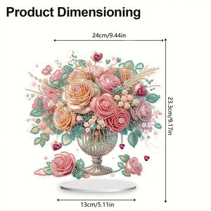Rose-Single Side Drill-Acrylic Diamond Desktop Ornament