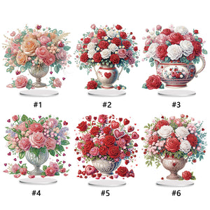 Rose-Single Side Drill-Acrylic Diamond Desktop Ornament