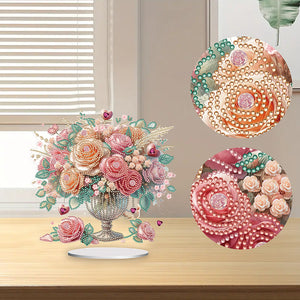 Rose-Single Side Drill-Acrylic Diamond Desktop Ornament