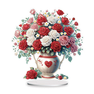 Rose-Single Side Drill-Acrylic Diamond Desktop Ornament