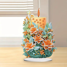 Load image into Gallery viewer, Flowers Candle-Single Side Drill-Acrylic Diamond Desktop Ornament
