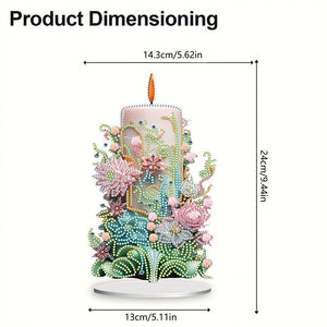 Flowers Candle-Single Side Drill-Acrylic Diamond Desktop Ornament