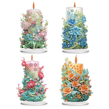 Load image into Gallery viewer, Flowers Candle-Single Side Drill-Acrylic Diamond Desktop Ornament
