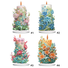 Load image into Gallery viewer, Flowers Candle-Single Side Drill-Acrylic Diamond Desktop Ornament
