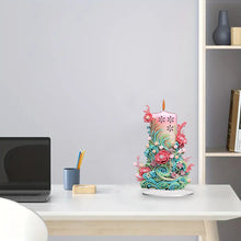 Load image into Gallery viewer, Flowers Candle-Single Side Drill-Acrylic Diamond Desktop Ornament
