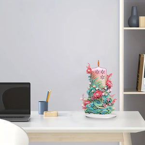 Flowers Candle-Single Side Drill-Acrylic Diamond Desktop Ornament