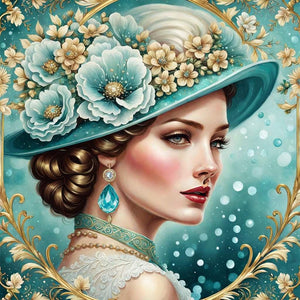 Lady-Full Round Diamond Painting-30x30cm