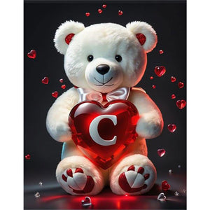 Love Letter Bear-Full Round Diamond Painting-35x45cm