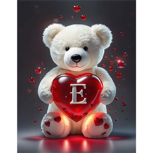 Love Letter Bear-Full Round Diamond Painting-35x45cm