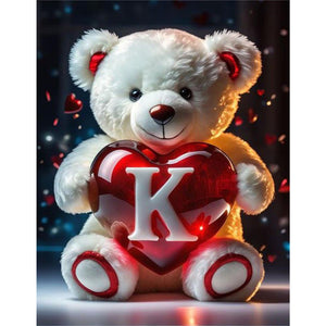 Love Letter Bear-Full Round Diamond Painting-35x45cm