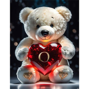 Love Letter Bear-Full Round Diamond Painting-35x45cm