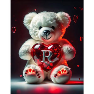 Love Letter Bear-Full Round Diamond Painting-35x45cm