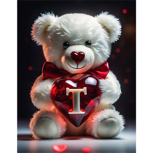 Love Letter Bear-Full Round Diamond Painting-35x45cm