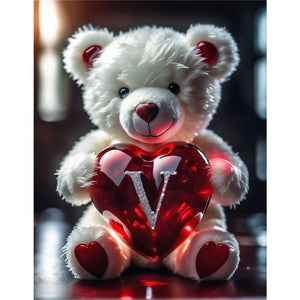 Love Letter Bear-Full Round Diamond Painting-35x45cm
