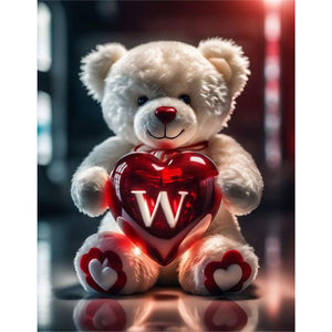 Love Letter Bear-Full Round Diamond Painting-35x45cm
