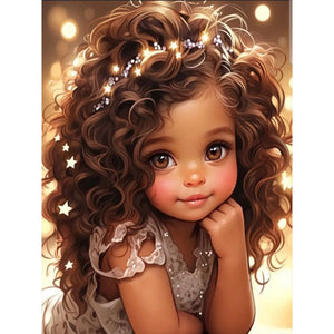 African American Girl-Full Round/Square Diamond Painting-30x40cm/40x50cm/50x70cm