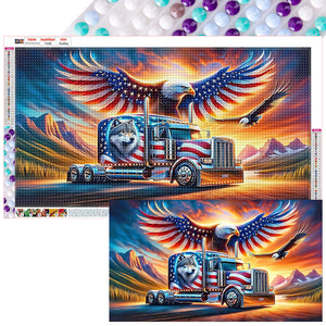 Eagle-Full Round Diamond Painting-70x40cm-Large Size