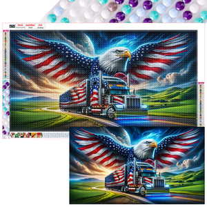 Eagle-Full Round Diamond Painting-70x40cm-Large Size