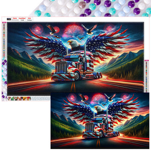 Eagle-Full Round Diamond Painting-70x40cm-Large Size
