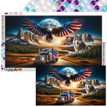 Load image into Gallery viewer, Eagle-Full Round Diamond Painting-70x40cm-Large Size
