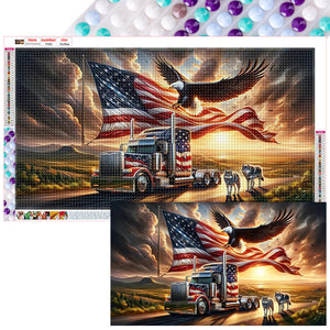 Eagle-Full Round Diamond Painting-70x40cm-Large Size