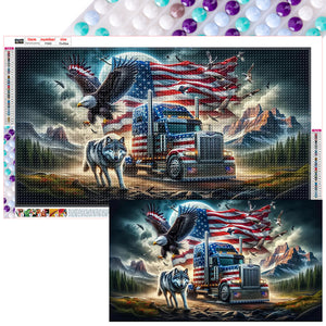 Eagle-Full Round Diamond Painting-70x40cm-Large Size