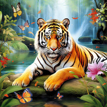 Load image into Gallery viewer, Forest Tiger-Full Round Diamond Painting-30x30cm
