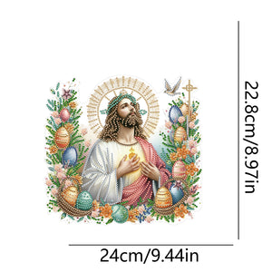 Jesus-Acrylic Single Side Diamond Pendant