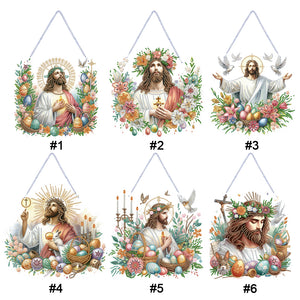 Jesus-Acrylic Single Side Diamond Pendant