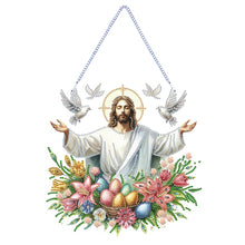 Load image into Gallery viewer, Jesus-Acrylic Single Side Diamond Pendant
