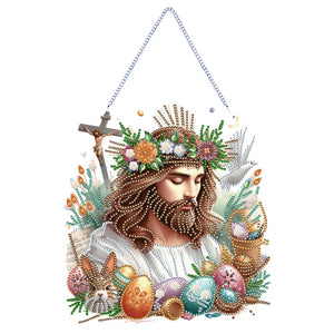 Jesus-Acrylic Single Side Diamond Pendant