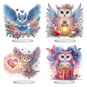 Owl-Single Side Drill-Acrylic Diamond Desktop Ornament