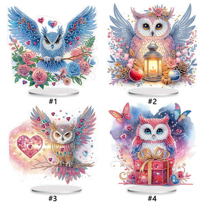 Owl-Single Side Drill-Acrylic Diamond Desktop Ornament