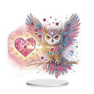 Owl-Single Side Drill-Acrylic Diamond Desktop Ornament