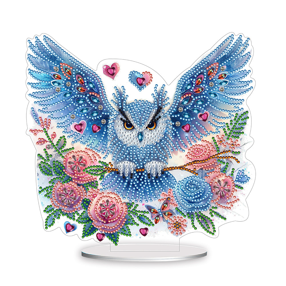 Owl-Single Side Drill-Acrylic Diamond Desktop Ornament