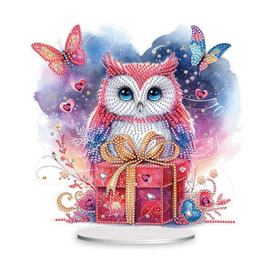 Owl-Single Side Drill-Acrylic Diamond Desktop Ornament