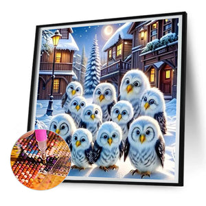 Owl-Full Round Diamond Painting-30x30cm