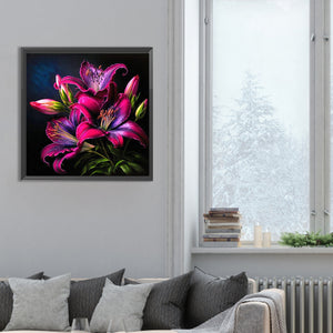 Lily-Full Round Diamond Painting-30x30cm