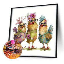 Load image into Gallery viewer, Three Chicken-Full Round Diamond Painting-40x40cm

