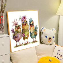 Load image into Gallery viewer, Three Chicken-Full Round Diamond Painting-40x40cm
