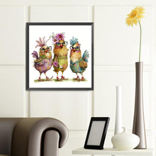 Load image into Gallery viewer, Three Chicken-Full Round Diamond Painting-40x40cm
