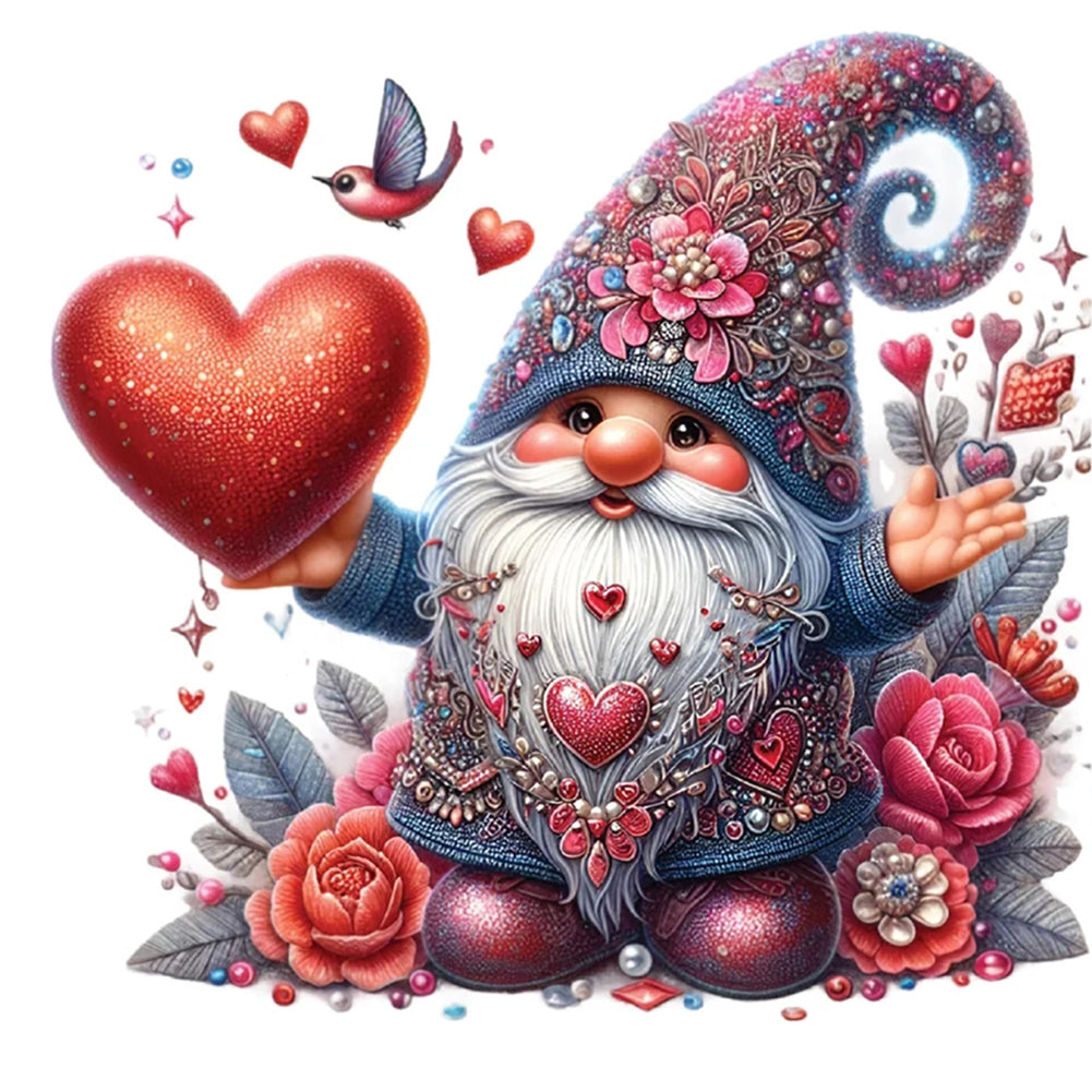 Love Gnome-Full Round Diamond Painting-30x30cm