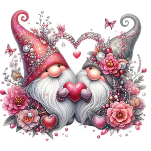 Love Gnome-Full Round Diamond Painting-30x30cm