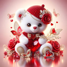 Load image into Gallery viewer, Rose Bear-Full Round Diamond Painting-30x30cm
