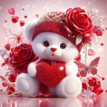 Load image into Gallery viewer, Rose Bear-Full Round Diamond Painting-30x30cm
