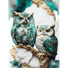 Load image into Gallery viewer, Stained Glass Owl-Full Round Diamond Painting-30x40cm
